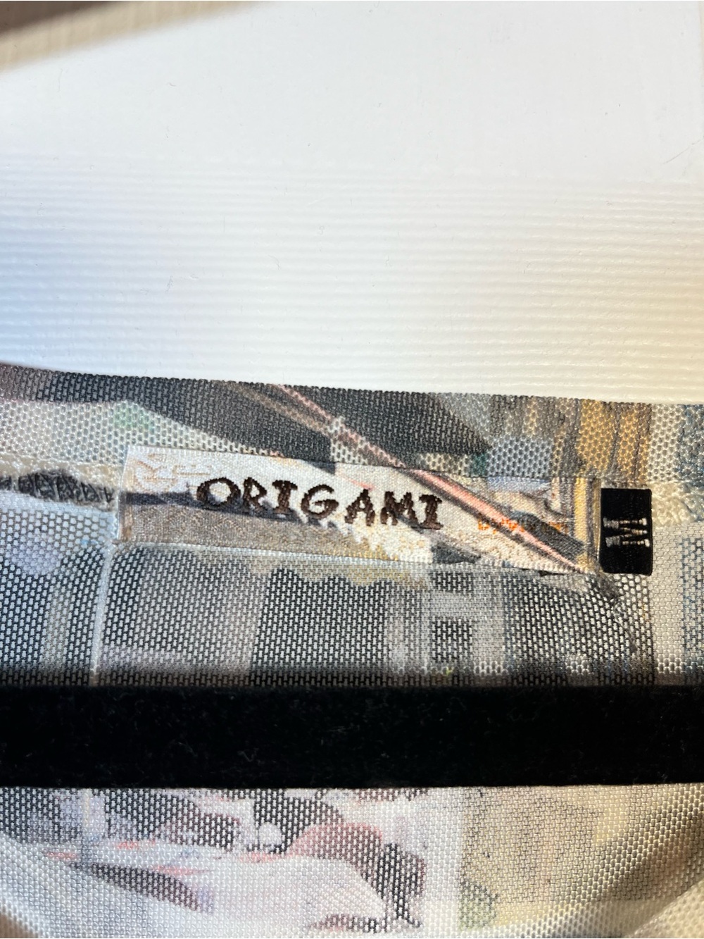 Origami Sheer French Cafe Top - Size Medium | OLS Vintage Style - Picture 2 of 16